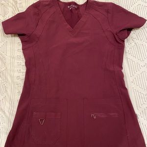 Burgundy activate scrub top